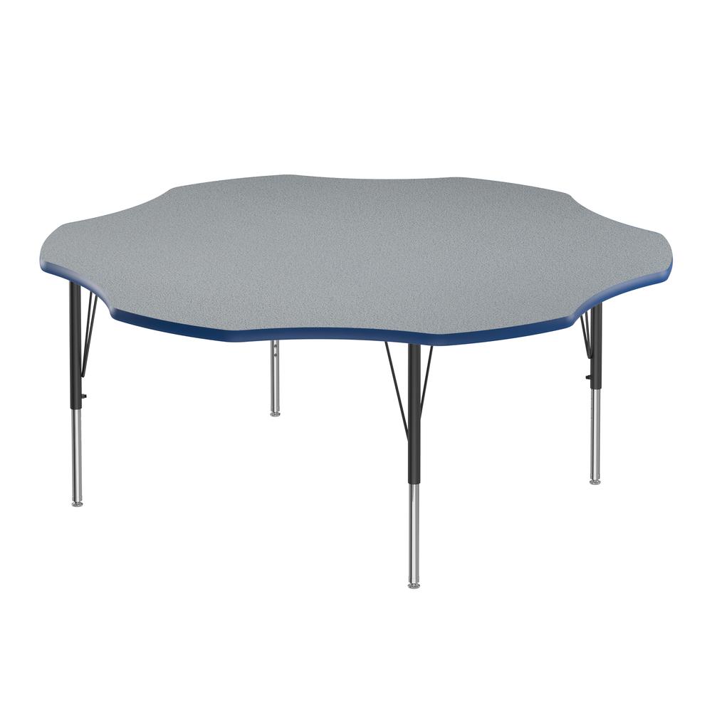 Deluxe High-Pressure Top Activity Tables, 60x60", FLOWER, GRAY GRANITE, BLACK/CHROME. Picture 1