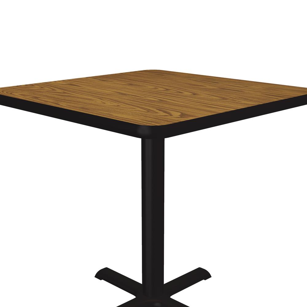 Table Height Deluxe High-Pressure Café and Breakroom Table 30x30" SQUARE MEDIUM OAK, BLACK. Picture 1