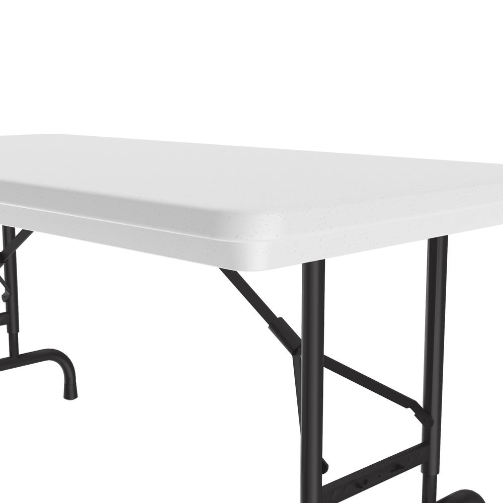Adjustable Height Commercial Blow-Molded Plastic Folding Table, 24x48" RECTANGULAR GRAY GRANITE, BLACK. Picture 4