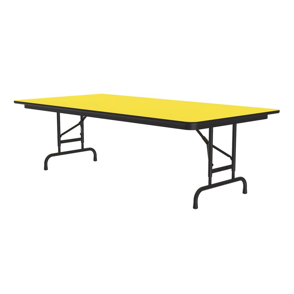 Adjustable Height High Pressure Top Folding Table 36x72", RECTANGULAR, YELLOW BLACK. Picture 4