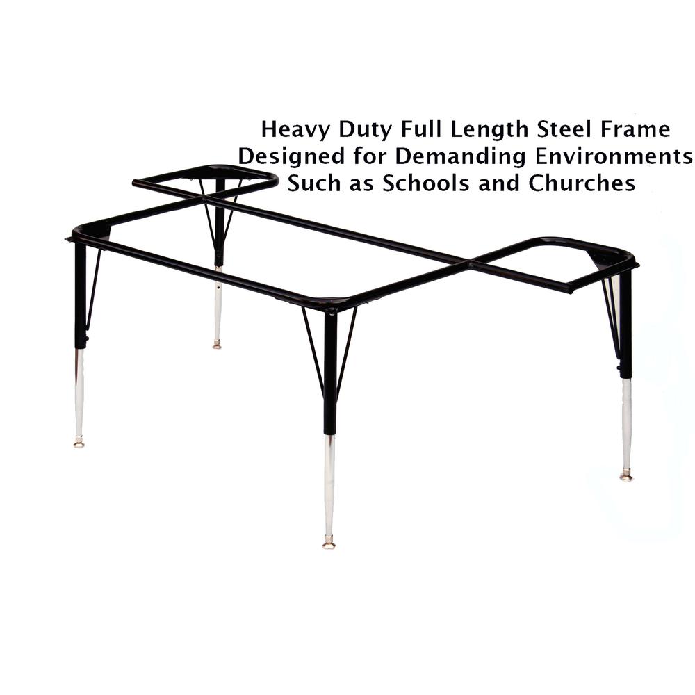 Commercial Blow-Molded Plastic Top Activity Tables 48x72" KIDNEY, GRAY GRANITE BLACK/CHROME. Picture 9