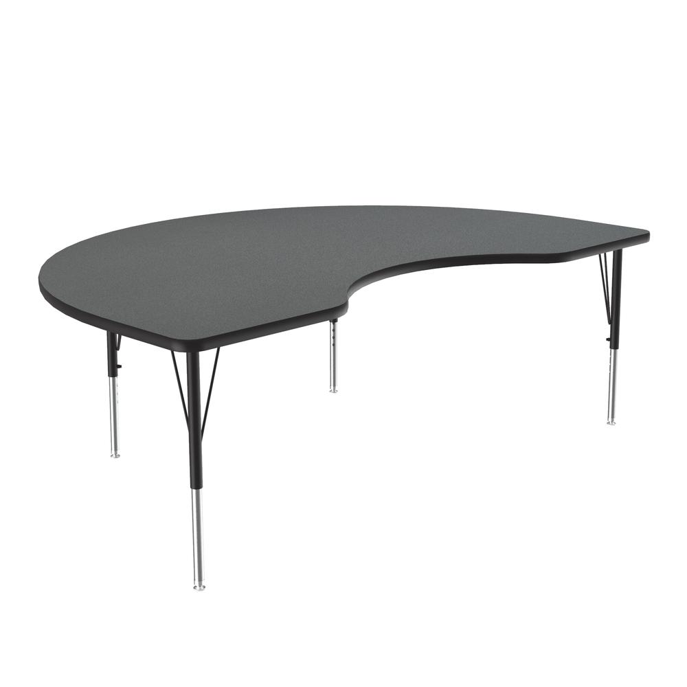 Deluxe High-Pressure Top Activity Tables, 48x72", KIDNEY, MONTANA GRANITE  BLACK/CHROME. Picture 9