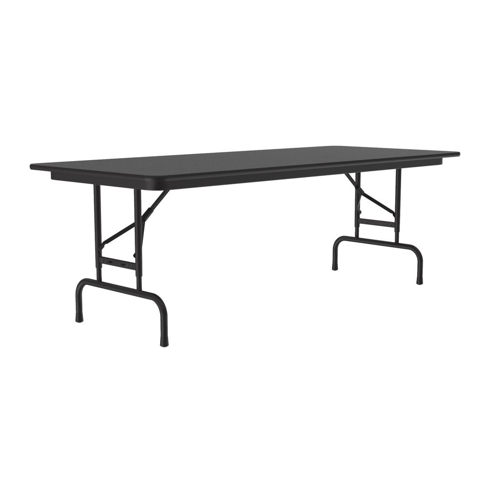 Adjustable Height Econoline Melamine Top Folding Table, 30x60" RECTANGULAR BLACK GRANITE BLACK. Picture 3