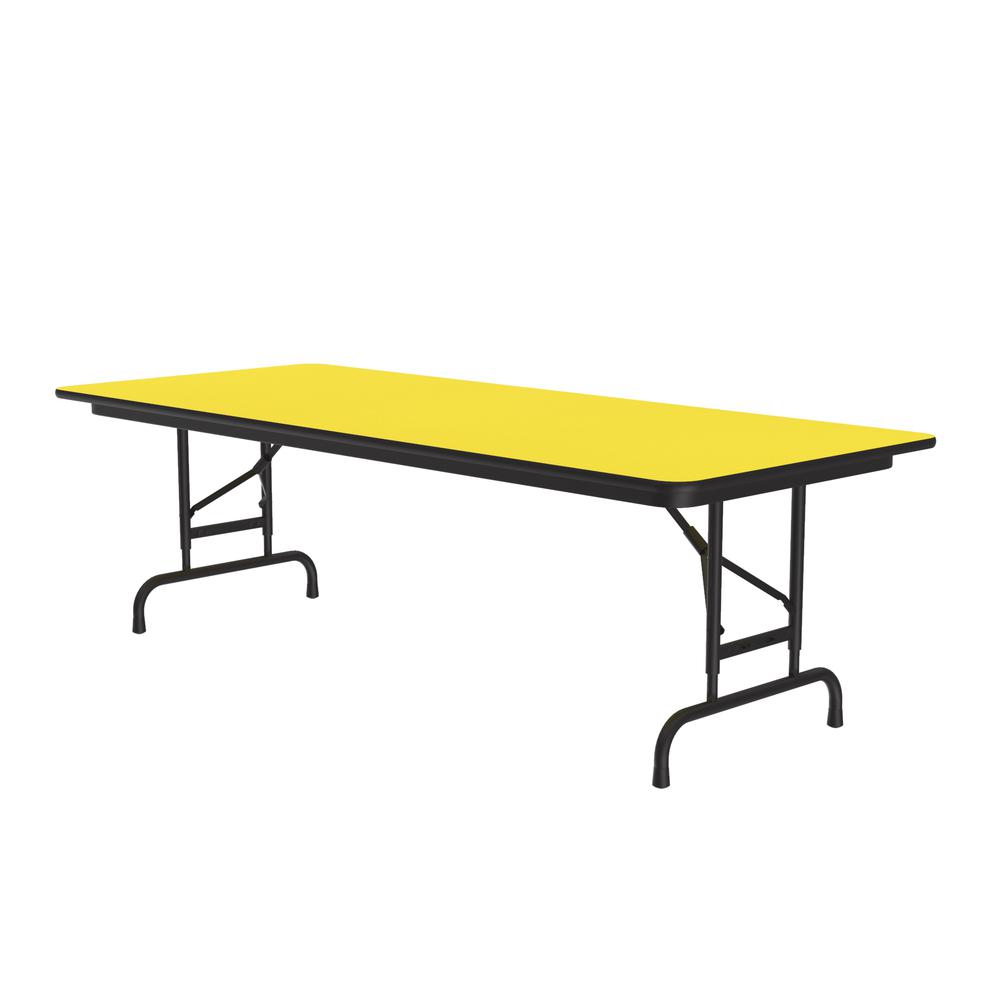 Adjustable Height High Pressure Top Folding Table, 30x96", RECTANGULAR YELLOW BLACK. Picture 8