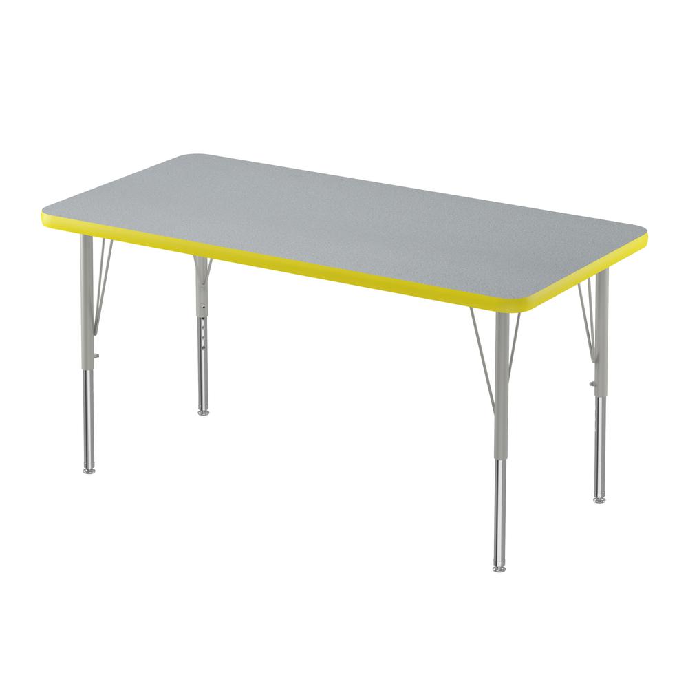 Deluxe High-Pressure Top Activity Tables, 24x48" RECTANGULAR GRAY GRANITE SILVER MIST. Picture 1