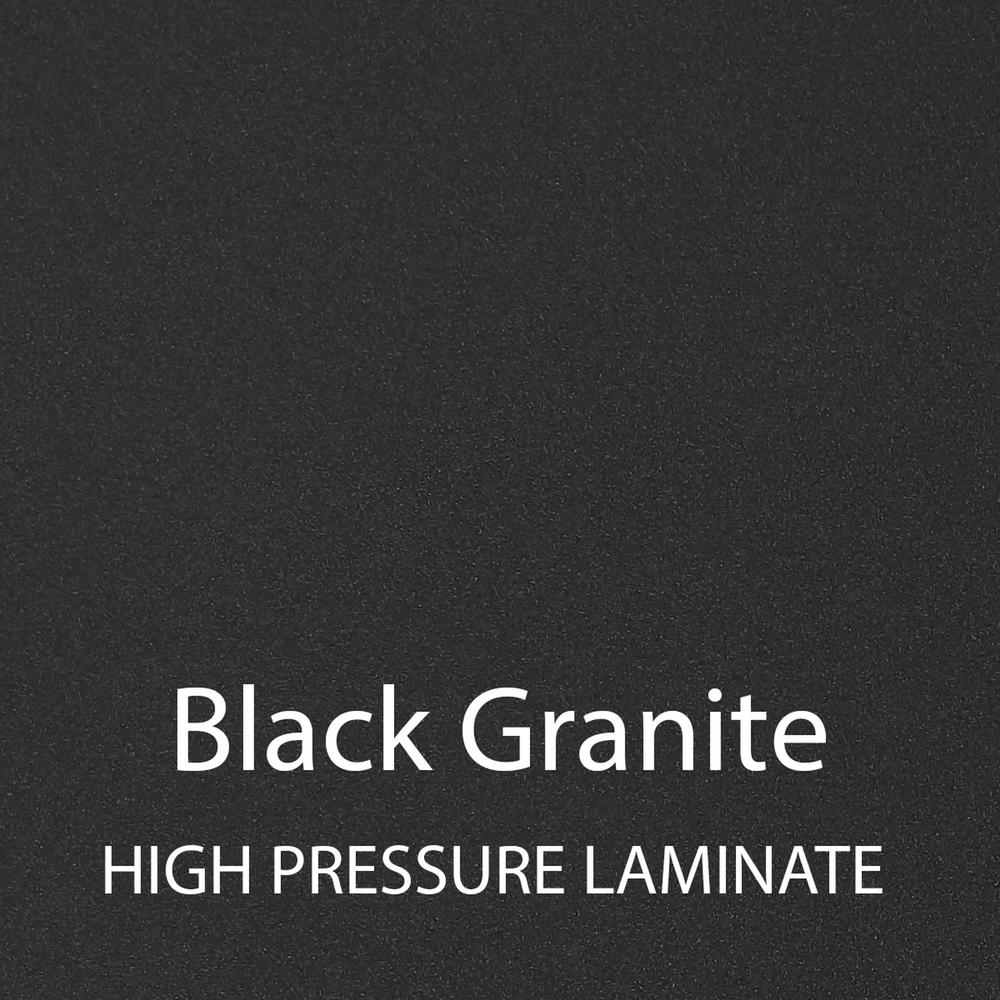 Deluxe High Pressure Collaborative Desk with Casters, 33x23" TRAPEZOID BLACK GRANITE BLACK/CHROME. Picture 4