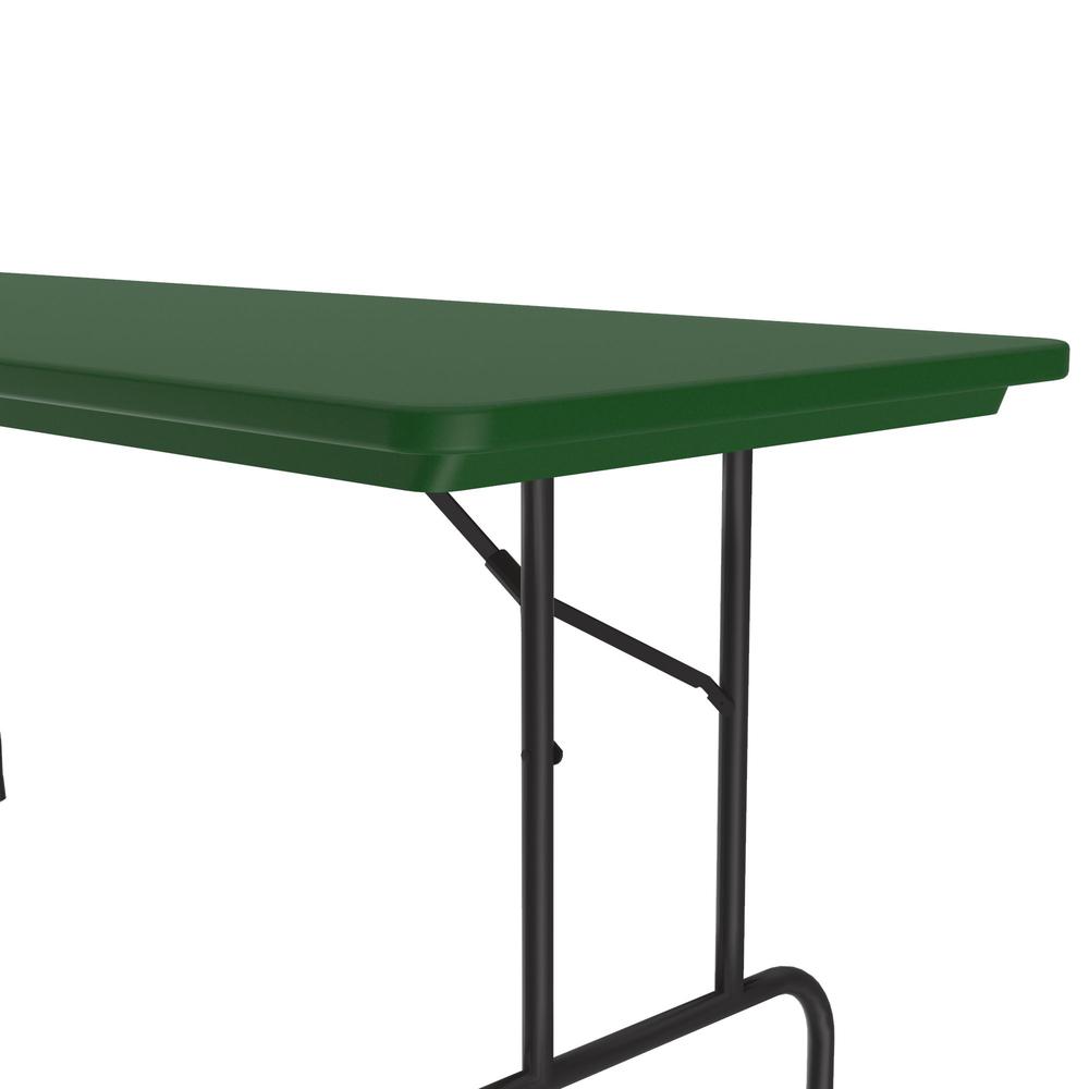 Commercial Blow-Molded Plastic Folding Table, 30x72" RECTANGULAR, GREEN BLACK. Picture 2
