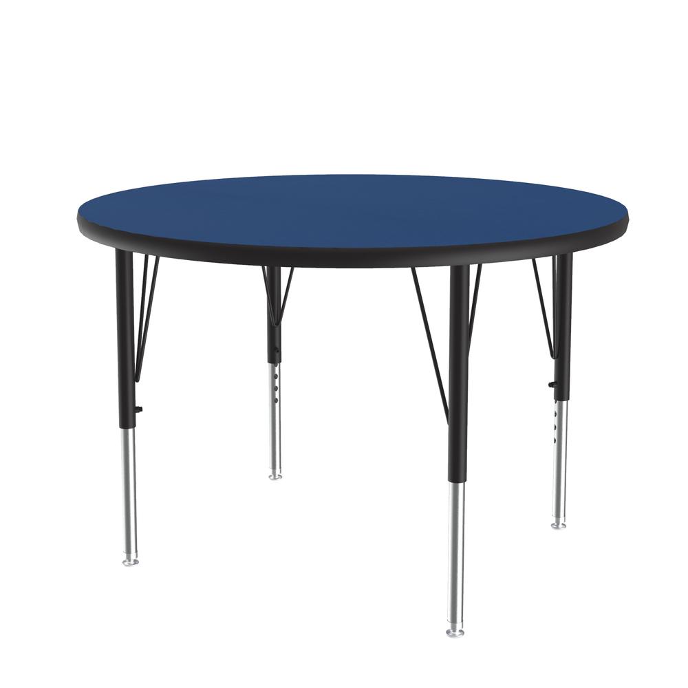 Deluxe High-Pressure Top Activity Tables 36x36", ROUND, BLUE, BLACK/CHROME. Picture 2