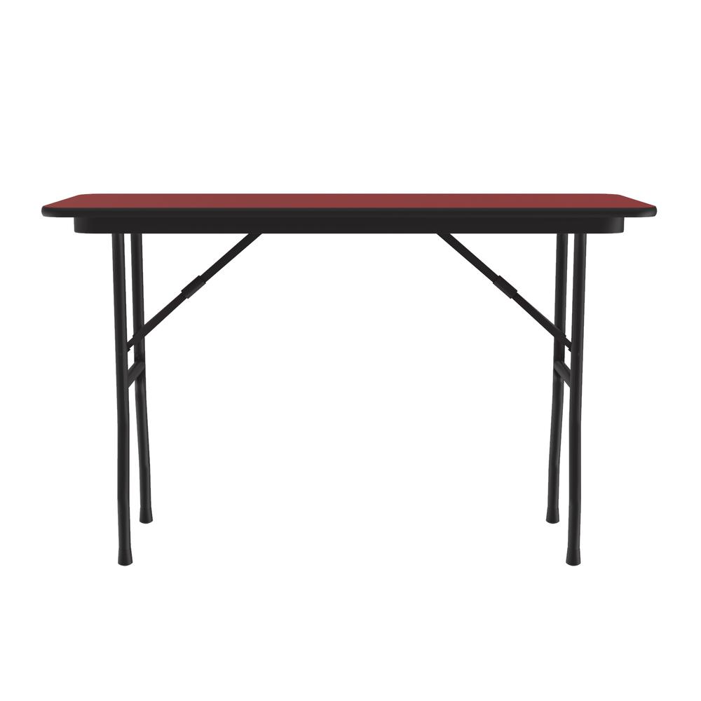 Deluxe High Pressure Top Folding Table 18x48", RECTANGULAR, RED BLACK. Picture 6