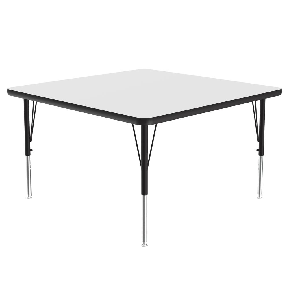Deluxe High-Pressure Top Activity Tables 48x48", SQUARE WHITE BLACK/CHROME. Picture 6