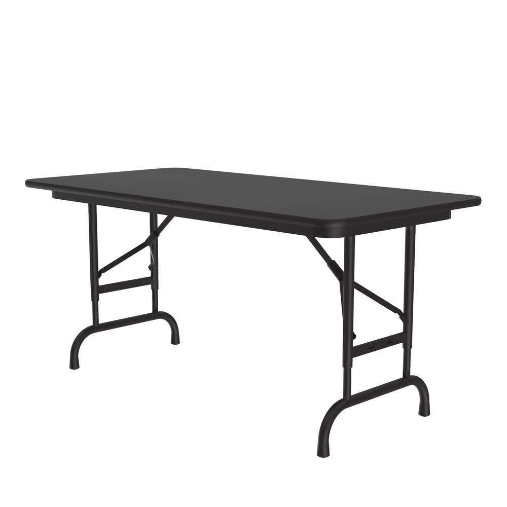 Adjustable Height High Pressure Top Folding Table 24x48", RECTANGULAR BLACK GRANITE, BLACK. Picture 1