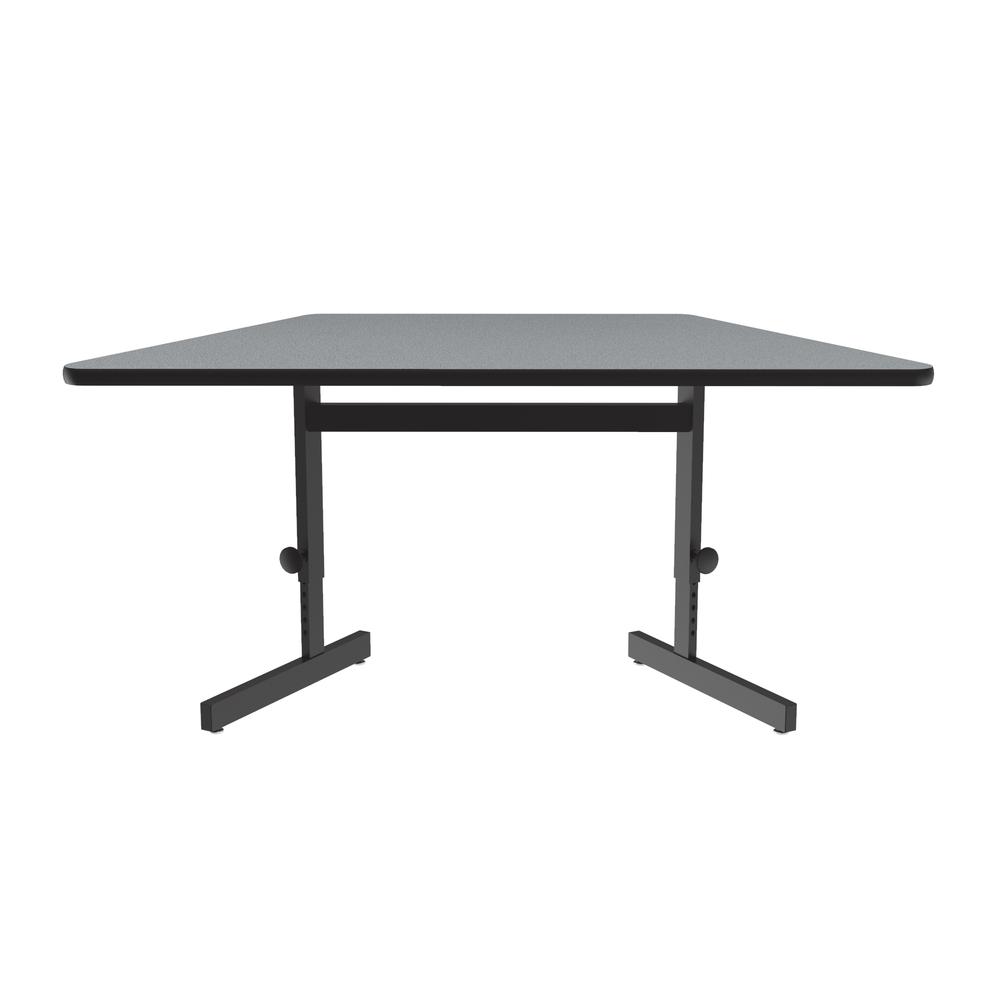 Adjustable Height Commercial Lamiante Top, Trapezoid, Computer/Student Desks, 30x60", TRAPEZOID GRAY GRANITE BLACK. Picture 4