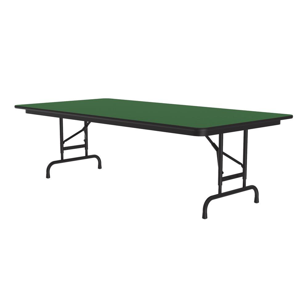Adjustable Height High Pressure Top Folding Table 36x72", RECTANGULAR GREEN BLACK. Picture 2