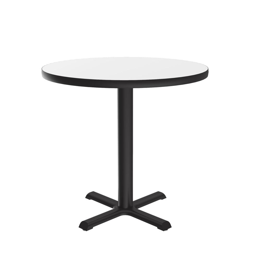 Table Height Deluxe High-Pressure Café and Breakroom Table 42x42", ROUND, WHITE BLACK. Picture 4