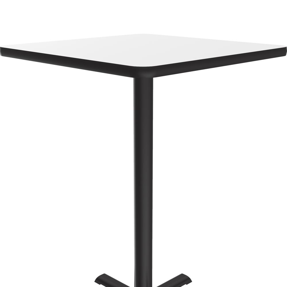 Bar Stool/Standing Height Deluxe High-Pressure Café and Breakroom Table 30x30", SQUARE, WHITE BLACK. Picture 7