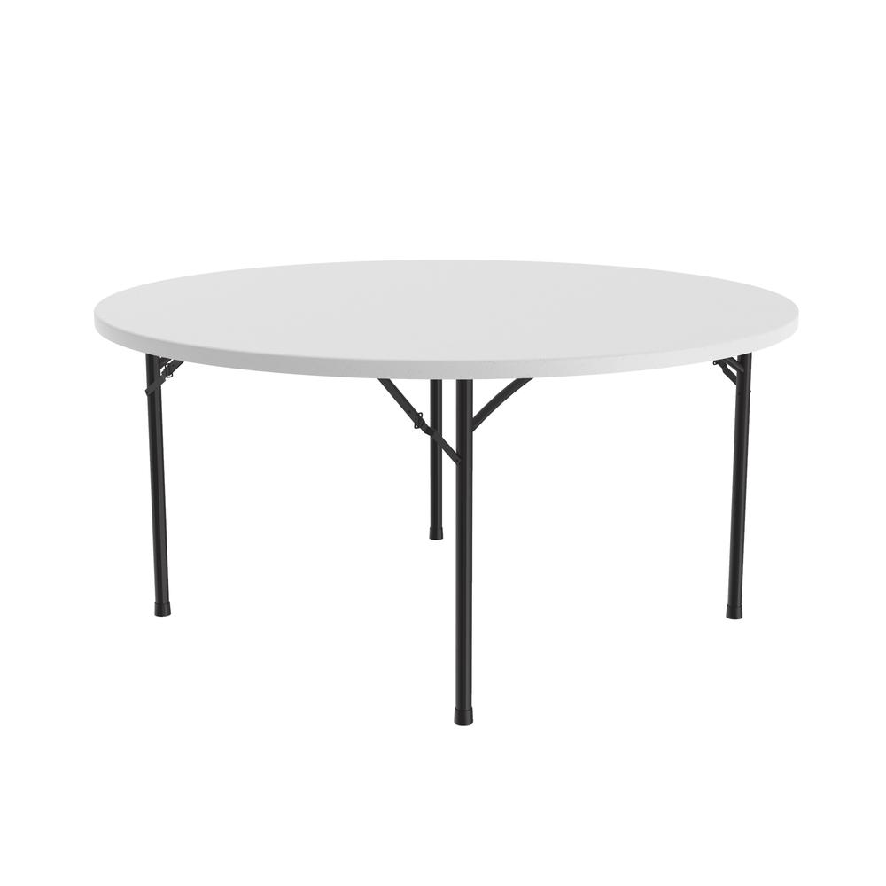 Economy Blow-Molded Plastic Folding Table 71x71", ROUND GRAY GRANITE CHARCOAL. Picture 3