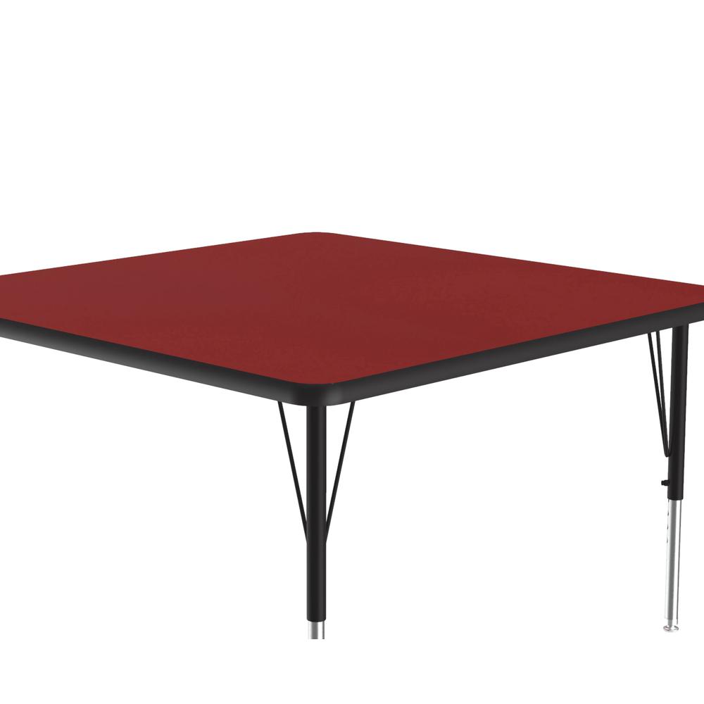 Deluxe High-Pressure Top Activity Tables, 36x36", SQUARE, RED, BLACK/CHROME. Picture 7