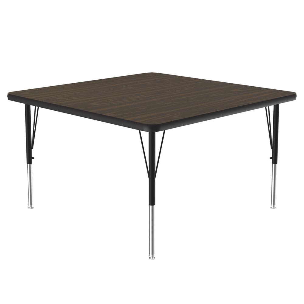 Deluxe High-Pressure Top Activity Tables, 48x48", SQUARE, WALNUT, BLACK/CHROME. Picture 6