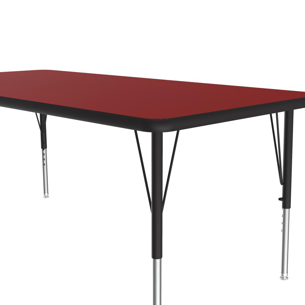 Deluxe High-Pressure Top Activity Tables 30x48", RECTANGULAR RED, BLACK/CHROME. Picture 8