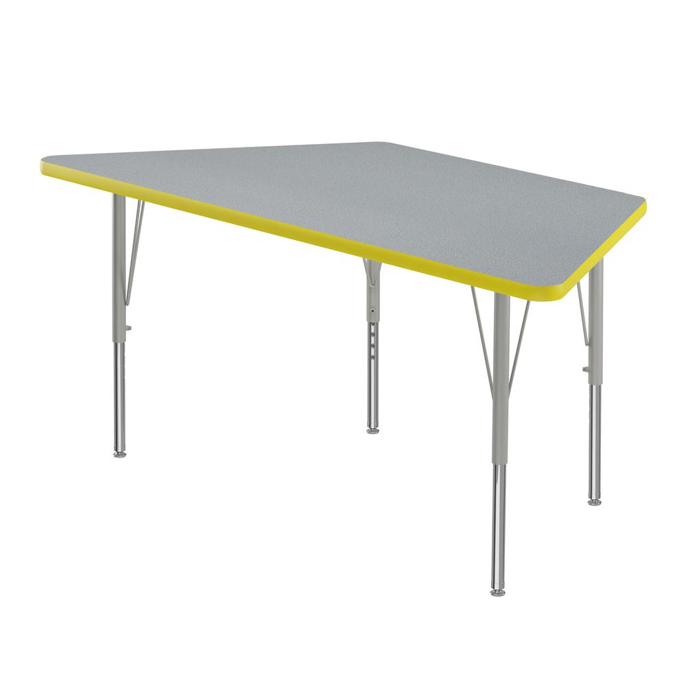 Commercial Laminate Top Activity Tables, 30x60" TRAPEZOID, GRAY GRANITE SILVER MIST. Picture 1