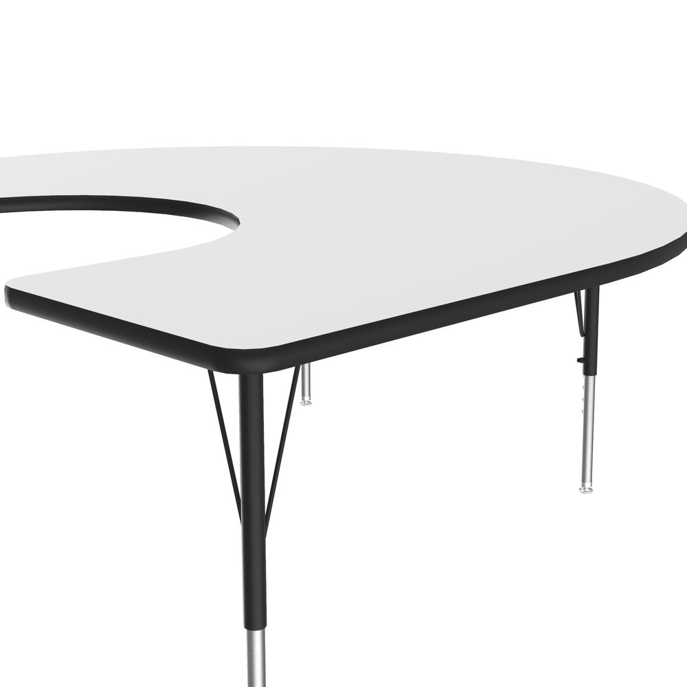 Deluxe High-Pressure Top Activity Tables 60x66", HORSESHOE WHITE, BLACK/CHROME. Picture 8