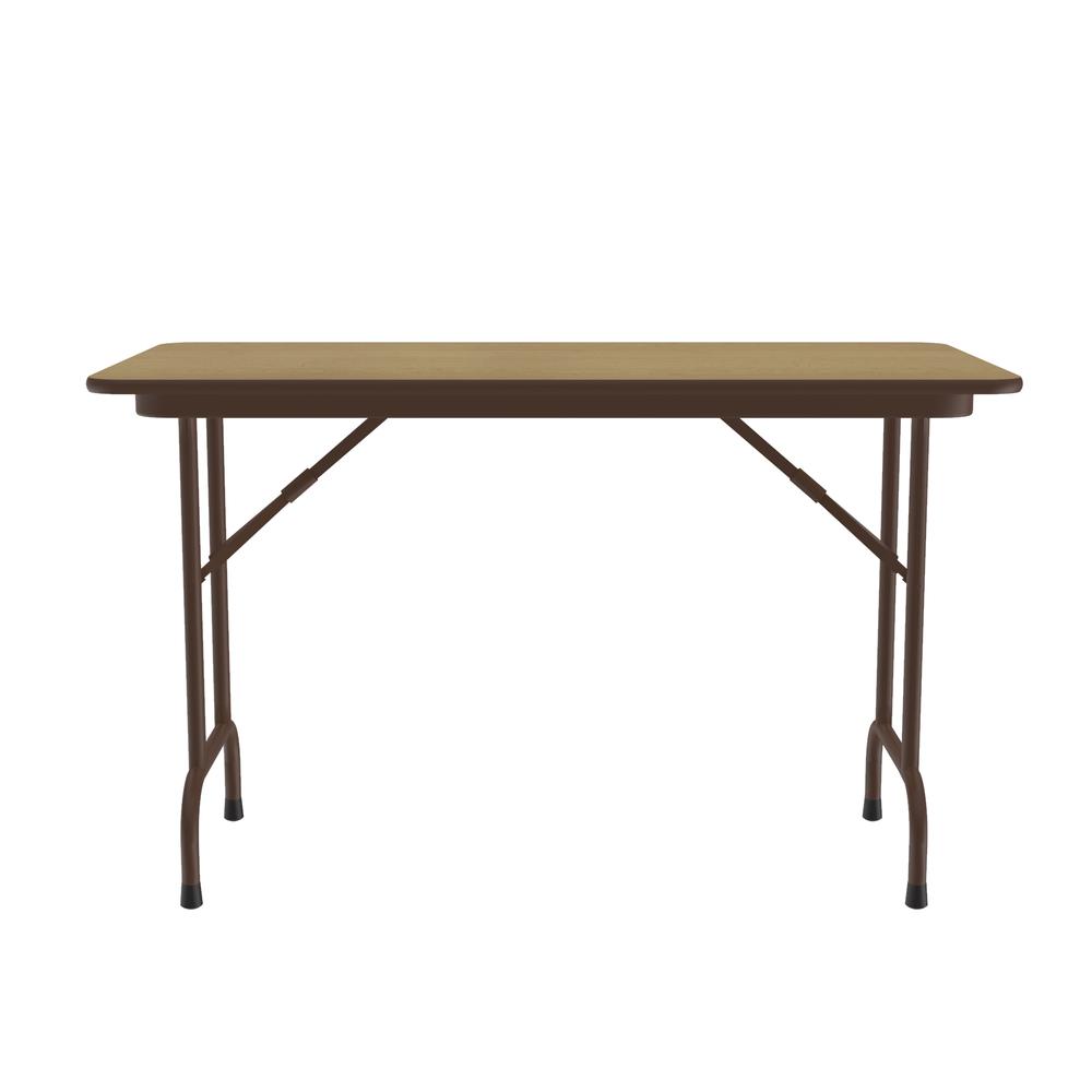Deluxe High Pressure Top Folding Table, 24x48", RECTANGULAR, FUSION MAPLE BROWN. Picture 1