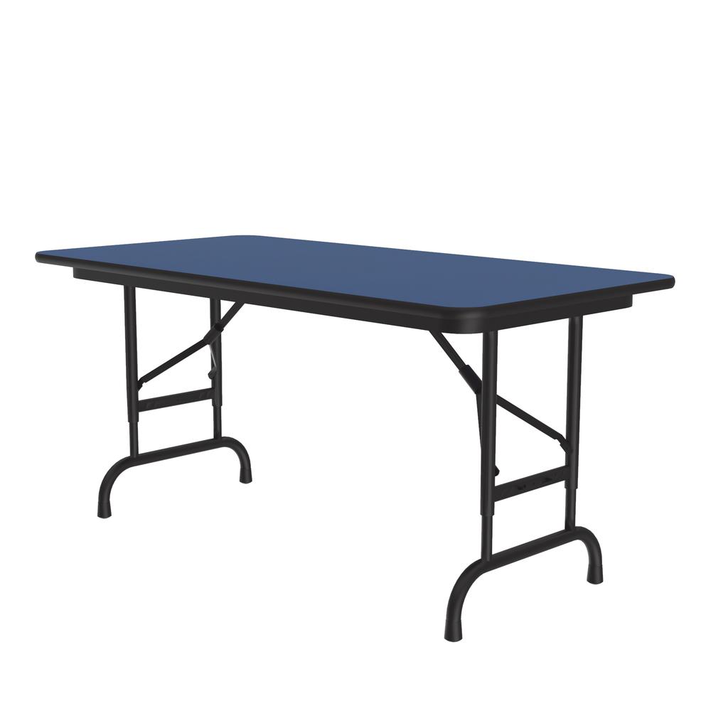 Adjustable Height High Pressure Top Folding Table 24x48" RECTANGULAR, BLUE BLACK. Picture 3