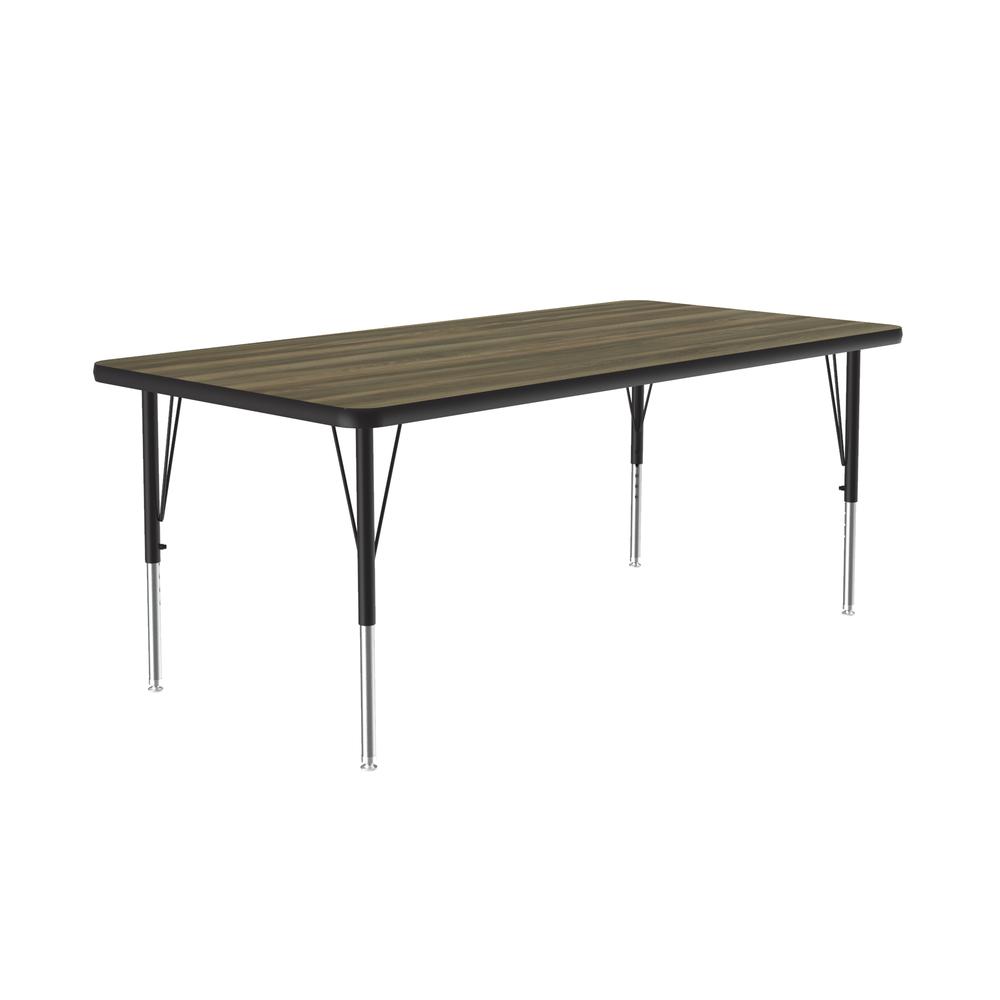 Deluxe High-Pressure Top Activity Tables, 30x60", RECTANGULAR, COLONIAL HICKORY, BLACK/CHROME. Picture 8