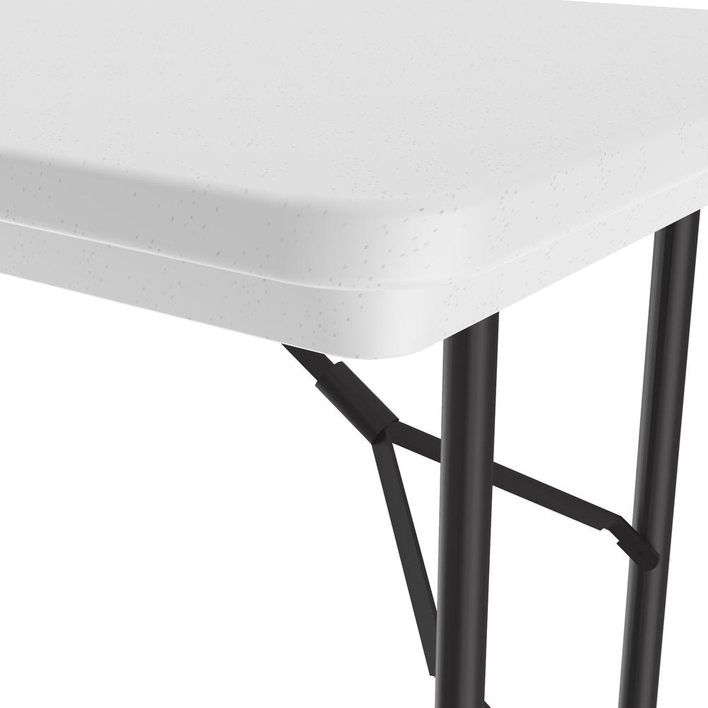 Correctional Facility Tamper-Resistant Commercial Blow-Molded Plastic Folding Tables, 24x48" RECTANGULAR, GRAY GRANITE BLACK. Picture 3