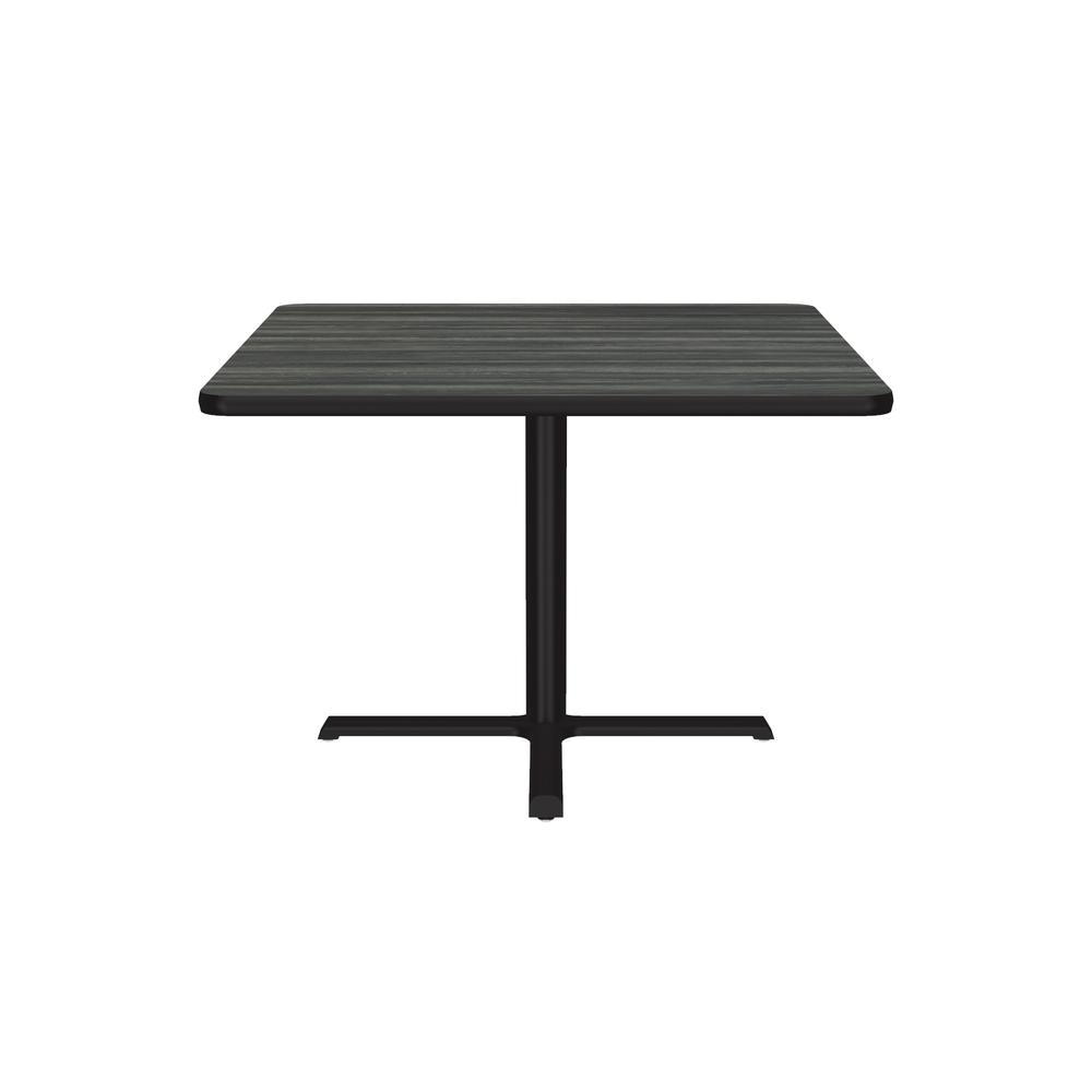 Table Height Deluxe High-Pressure Café and Breakroom Table, 36x36, SQUARE, NEW ENGLAND DRIFTWOOD, BLACK. Picture 1