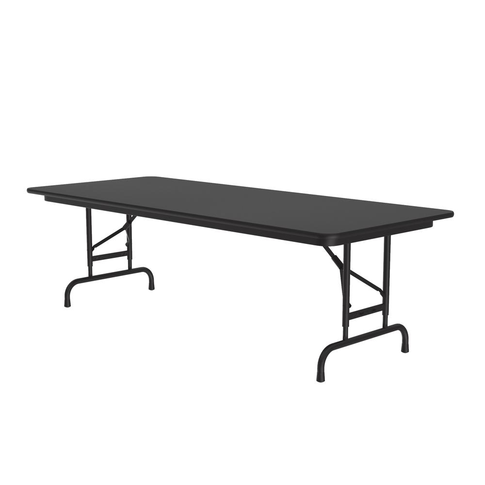 Adjustable Height Thermal Fused Laminate Top Folding Table, 30x60", RECTANGULAR, BLACK GRANITE BLACK. Picture 5