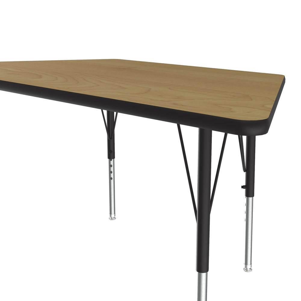 Deluxe High-Pressure Top Activity Tables, 30x60 TRAPEZOID FUSION MAPLE, BLACK/CHROME. Picture 6