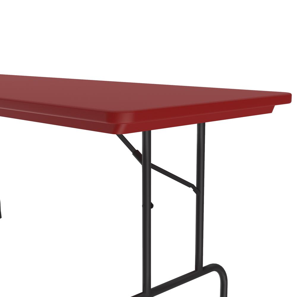 Commercial Blow-Molded Plastic Folding Table 30x72" - RECTANGULAR RED BLACK. Picture 4