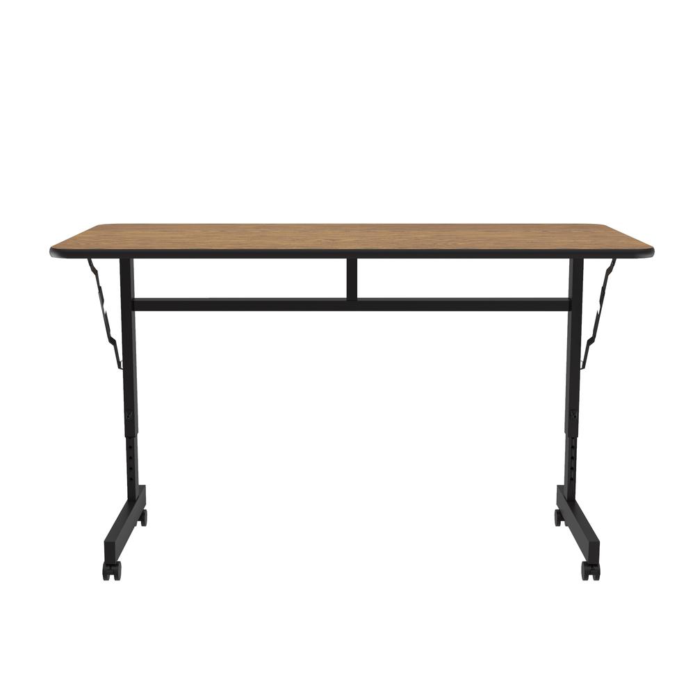 Econline Flip Top Tables, 24x48", RECTANGULAR, MEDIUM OAK BLACK. Picture 3