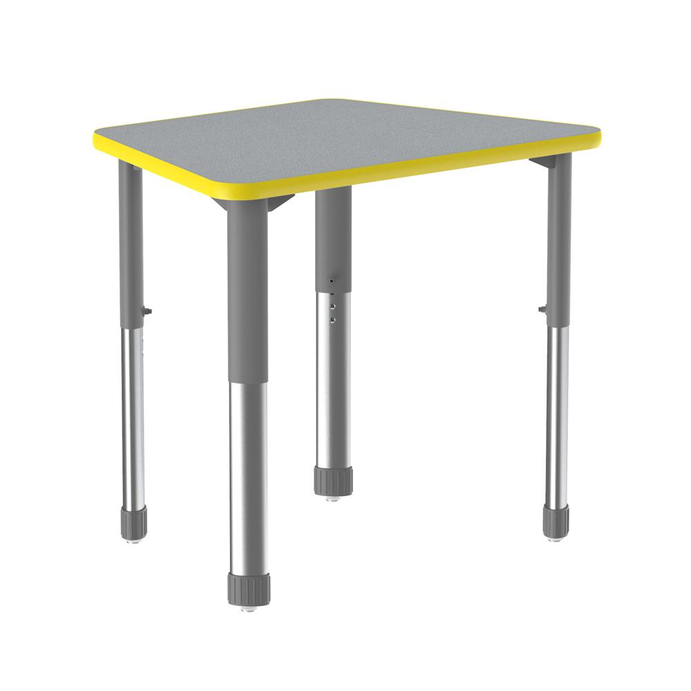 Commercial Lamiante Top Collaborative Desk, 33x23" TRAPEZOID GRAY GRANITE GRAY/CHROME. Picture 3