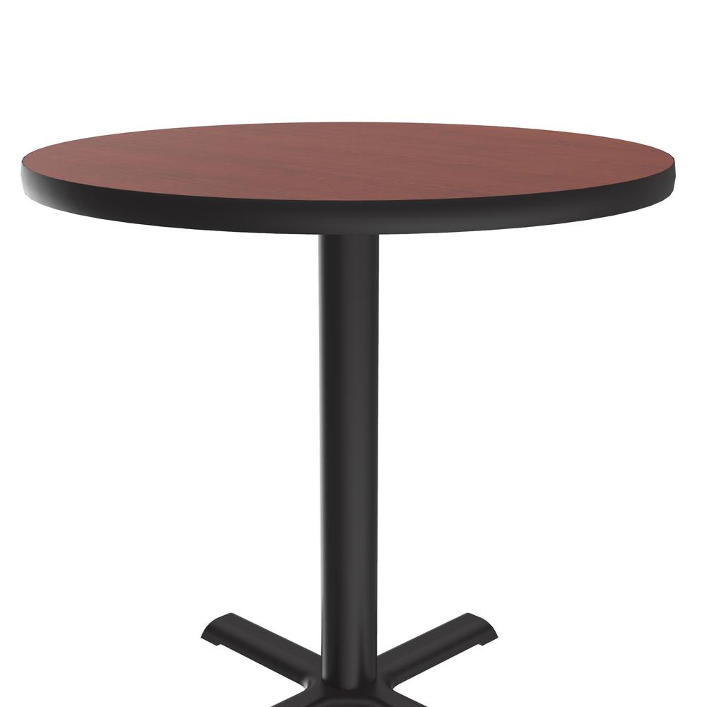 Table Height Deluxe High-Pressure Café and Breakroom Table 24x24" ROUND CHERRY, BLACK. Picture 6