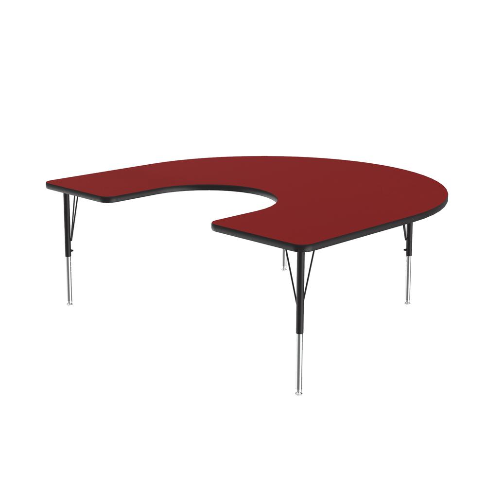 Deluxe High-Pressure Top Activity Tables, 60x66", HORSESHOE, RED BLACK/CHROME. Picture 4