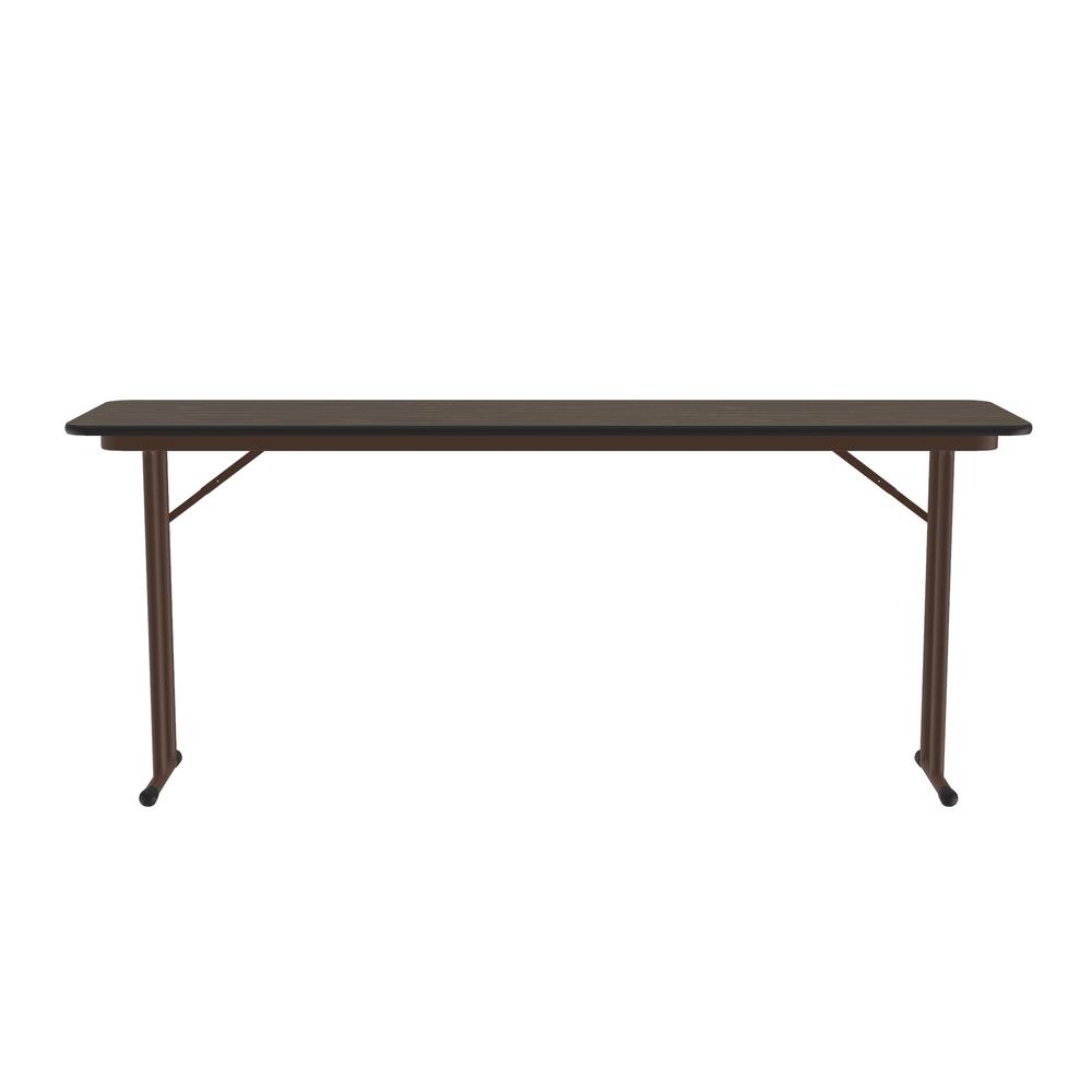 Commercial Laminate Folding Seminar Table with Off-Set Leg 18x60" RECTANGULAR, WALNUT BROWN. Picture 1