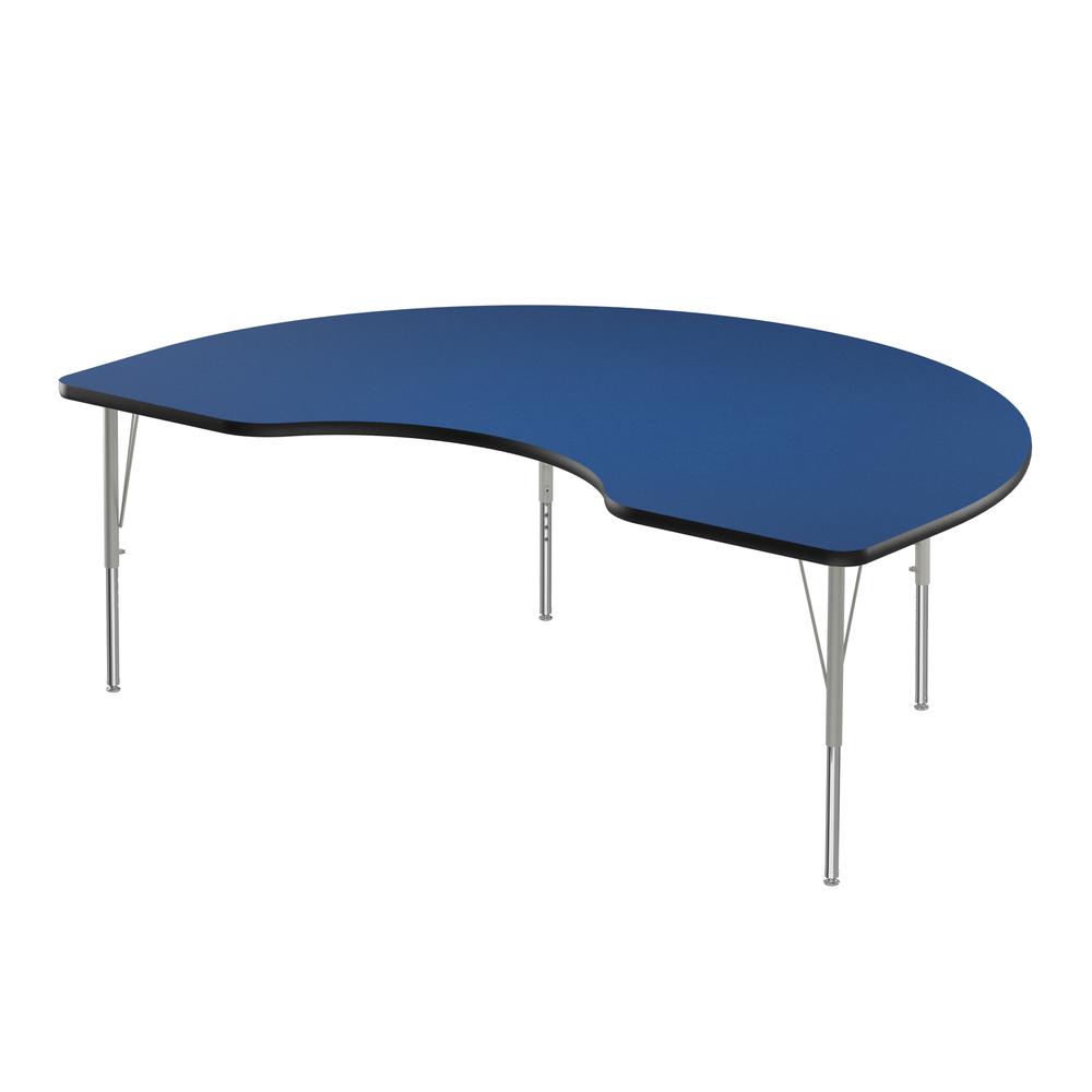 Deluxe High-Pressure Top Activity Tables 48x72", KIDNEY, BLUE, SILVER MIST. Picture 4