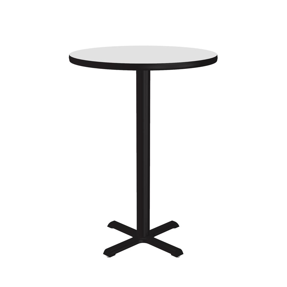 Bar Stool/Standing Height Deluxe High-Pressure Café and Breakroom Table, 30x30" ROUND WHITE, BLACK. Picture 7