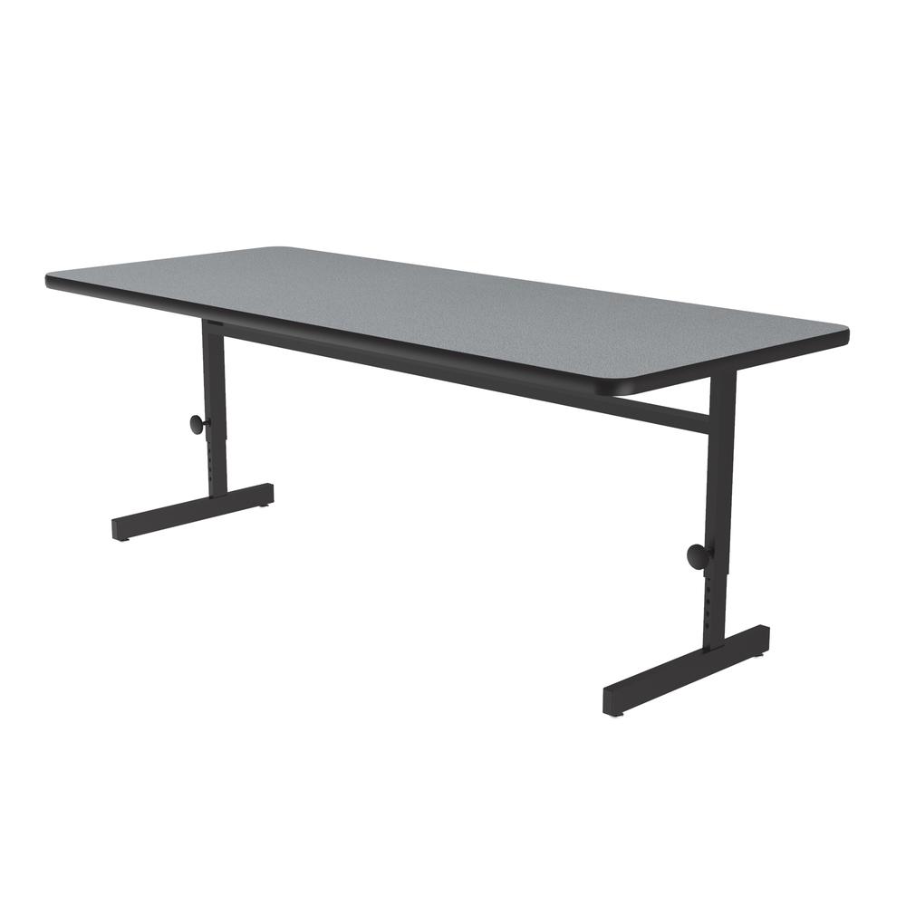 Adjustable Height Deluxe High-Pressure Top, Trapezoid, Computer/Student Desks, 30x60", TRAPEZOID GRAY GRANITE BLACK. Picture 6