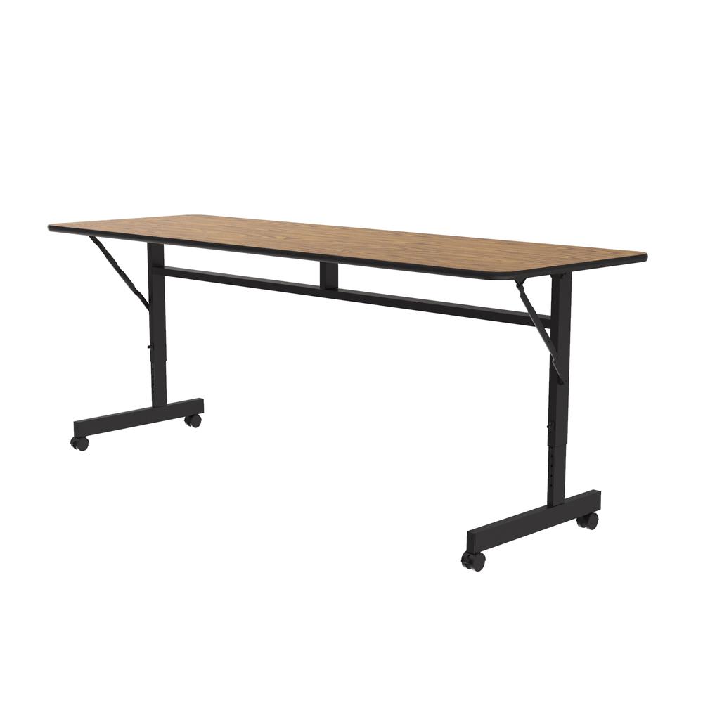 Econline Flip Top Tables, 24x60", RECTANGULAR, MEDIUM OAK, BLACK. Picture 7