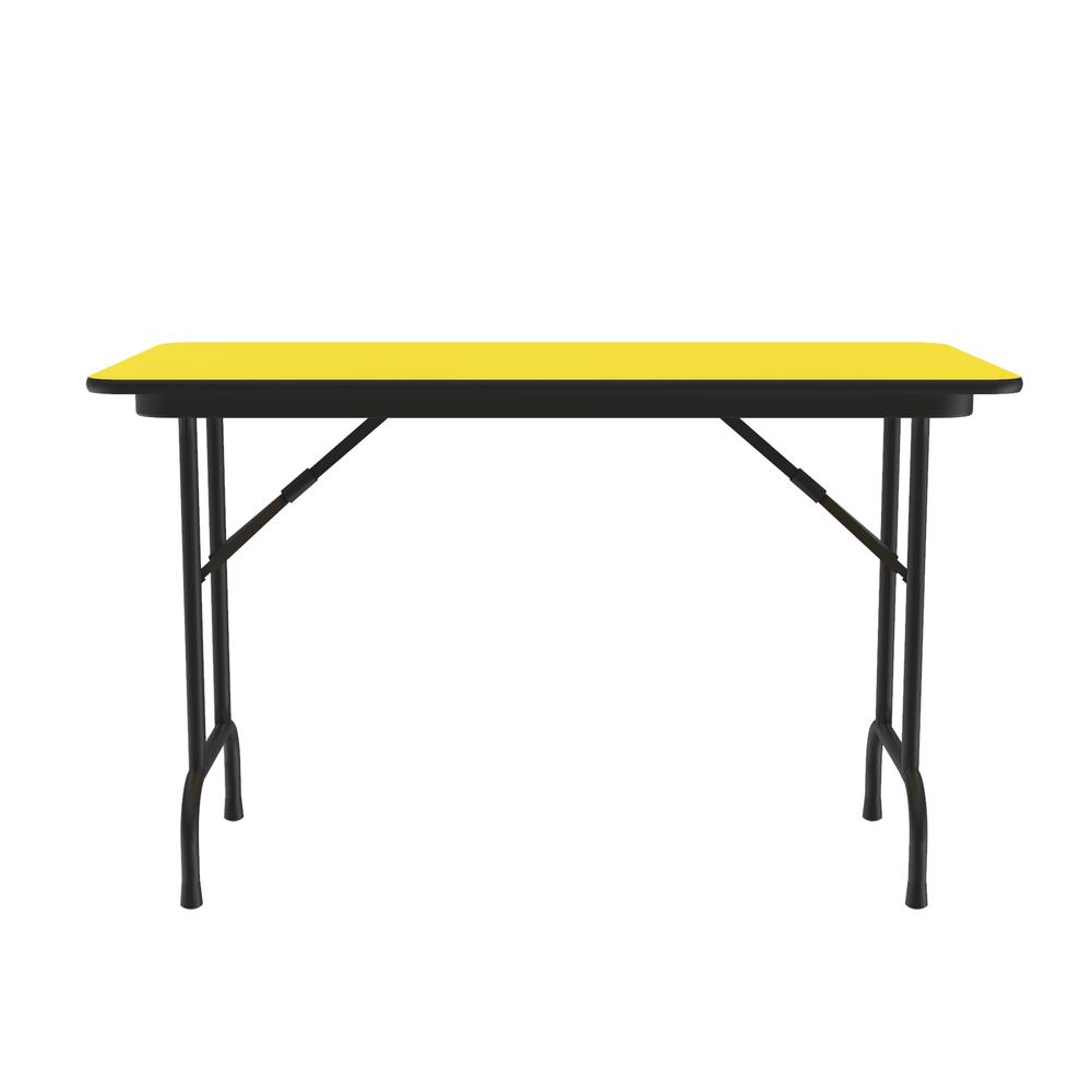 Deluxe High Pressure Top Folding Table 24x48", RECTANGULAR, YELLOW BLACK. Picture 6