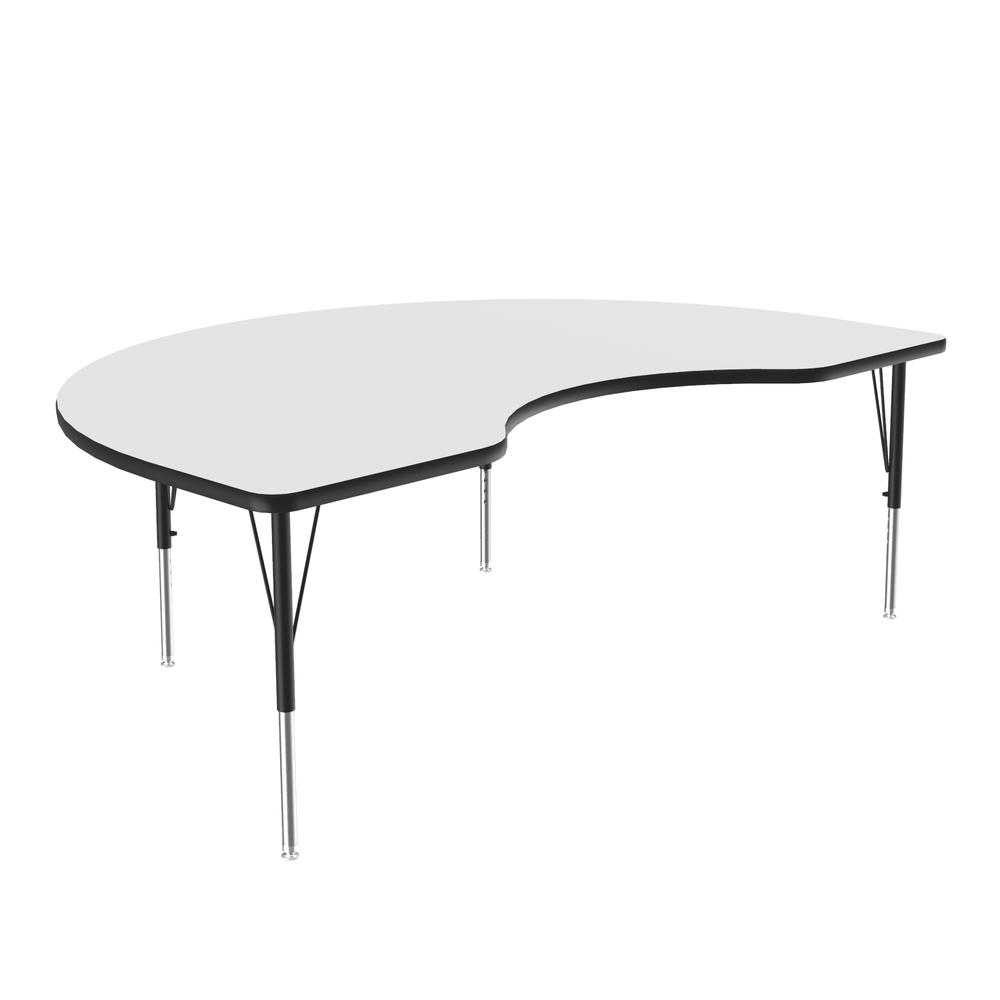 Markerboard-Dry Erase  Deluxe High Pressure Top - Activity Tables 48x72" KIDNEY, FROSTY WHITE, BLACK/CHROME. Picture 1