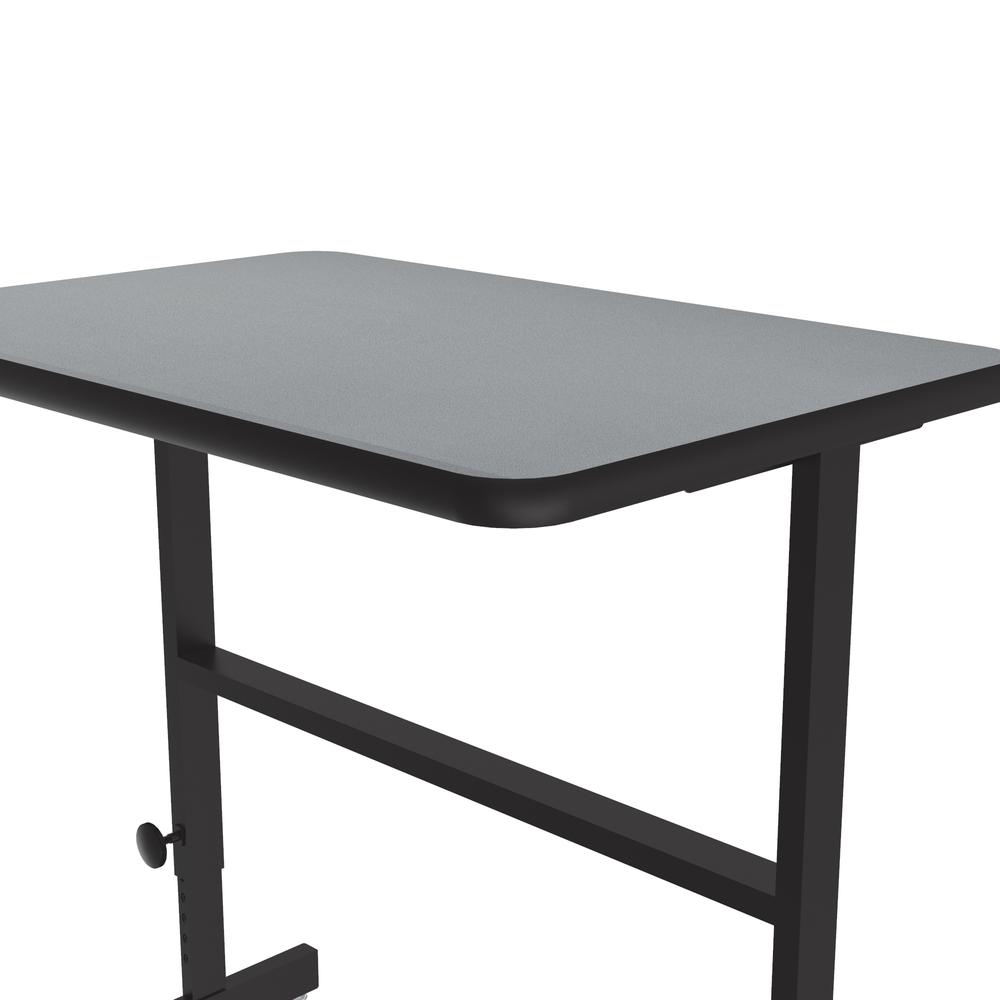 Deluxe High-Pressure Laminate Top Adjustable Standing  Height Work Station 24x36", RECTANGULAR, GRAY GRANITE BLACK. Picture 1