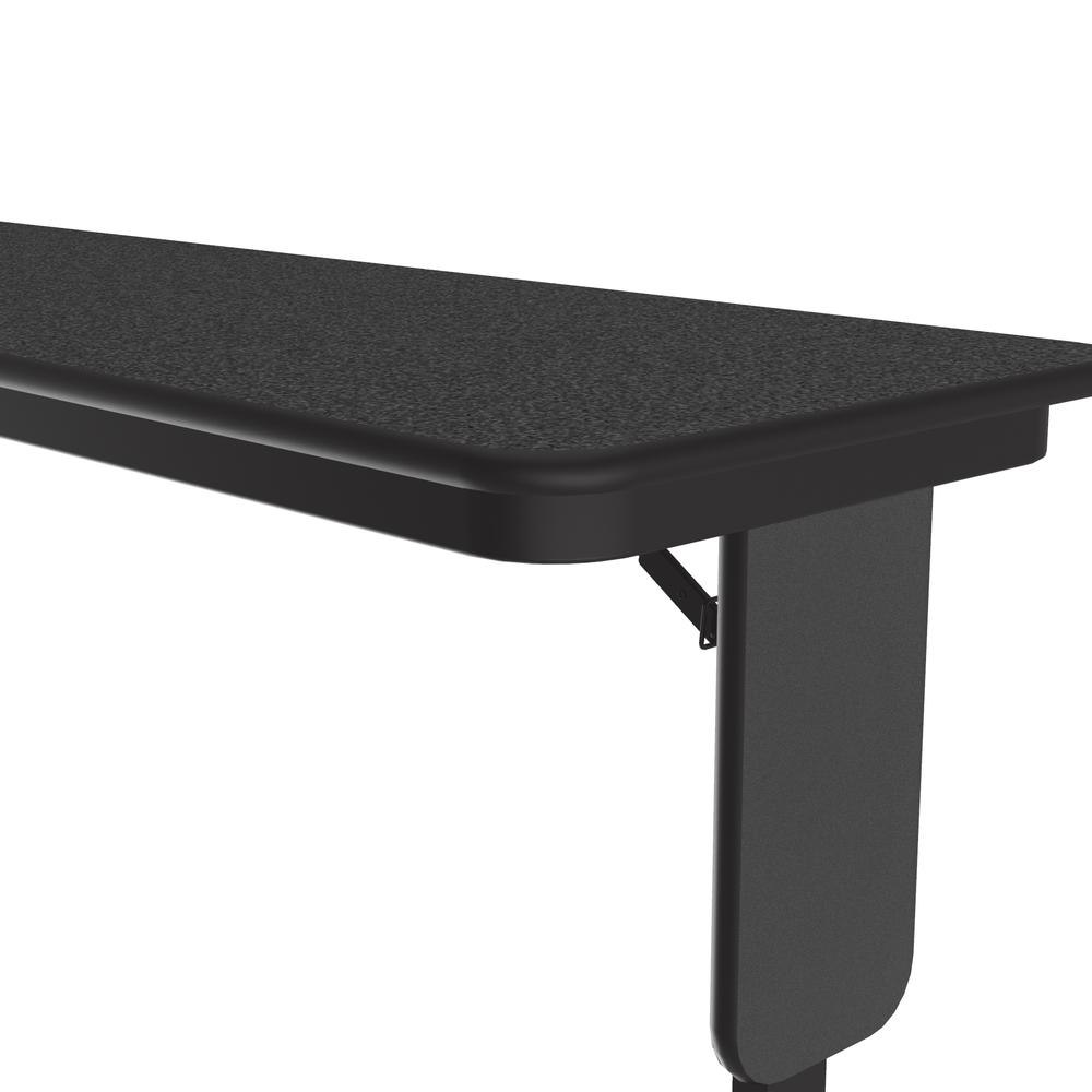Adjustable Height Commercial Laminate Folding Seminar Table with Panel Leg, 18x96", RECTANGULAR, BLACK GRANITE, BLACK. Picture 8