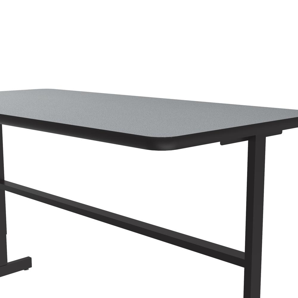 Commercial Laminate Top Adjustable Standing  Height Work Station 30x60" RECTANGULAR, GRAY GRANITE, BLACK. Picture 5