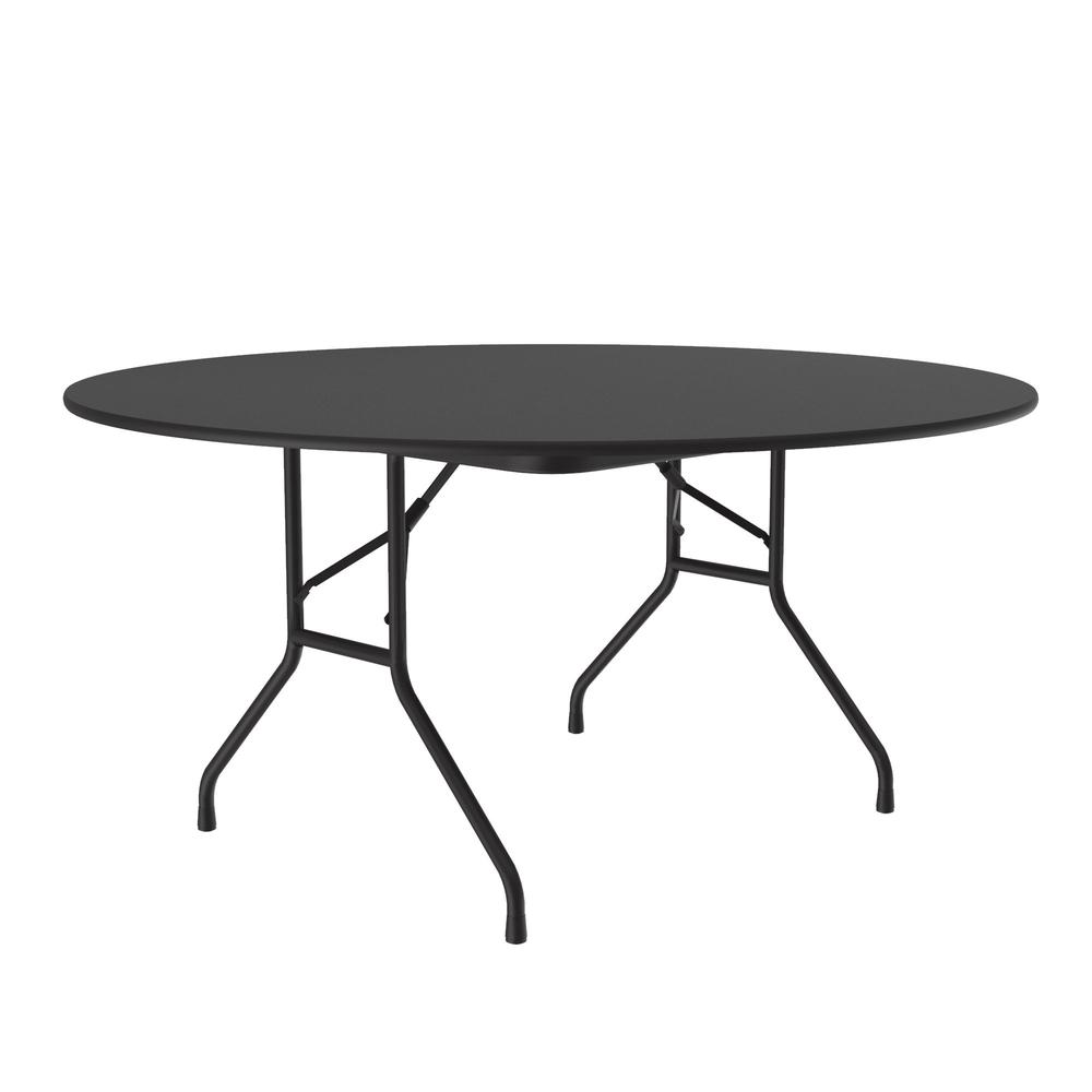 Thermal Fused Laminate Top Folding Table, 60x60", ROUND, BLACK GRANITE BLACK. Picture 4