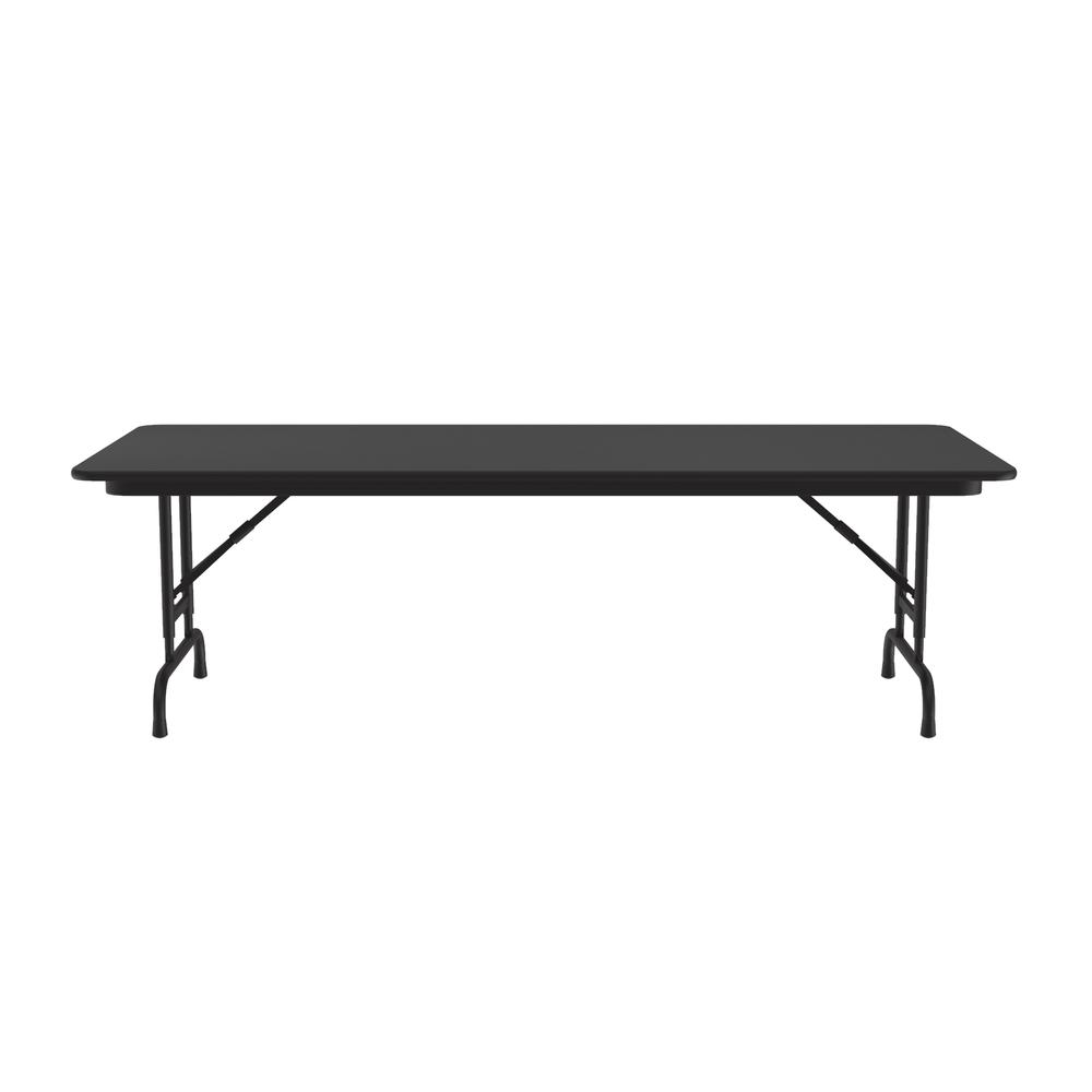 Adjustable Height Thermal Fused Laminate Top Folding Table, 30x60", RECTANGULAR, BLACK GRANITE BLACK. Picture 4