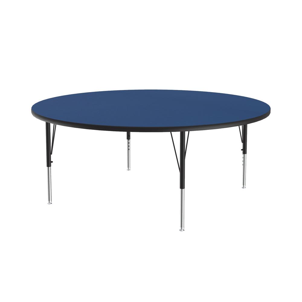 Deluxe High-Pressure Top Activity Tables, 60x60" ROUND BLUE, BLACK/CHROME. Picture 1
